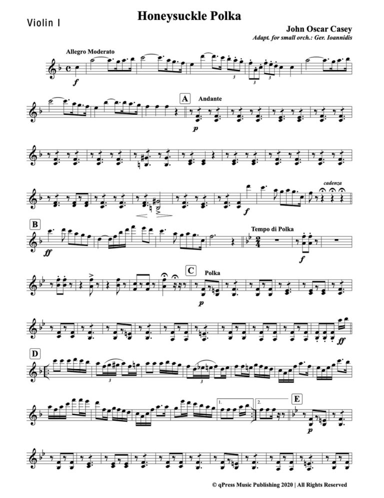 Casey, Honeysuckle Polka for Cornet and Orchestra-p19