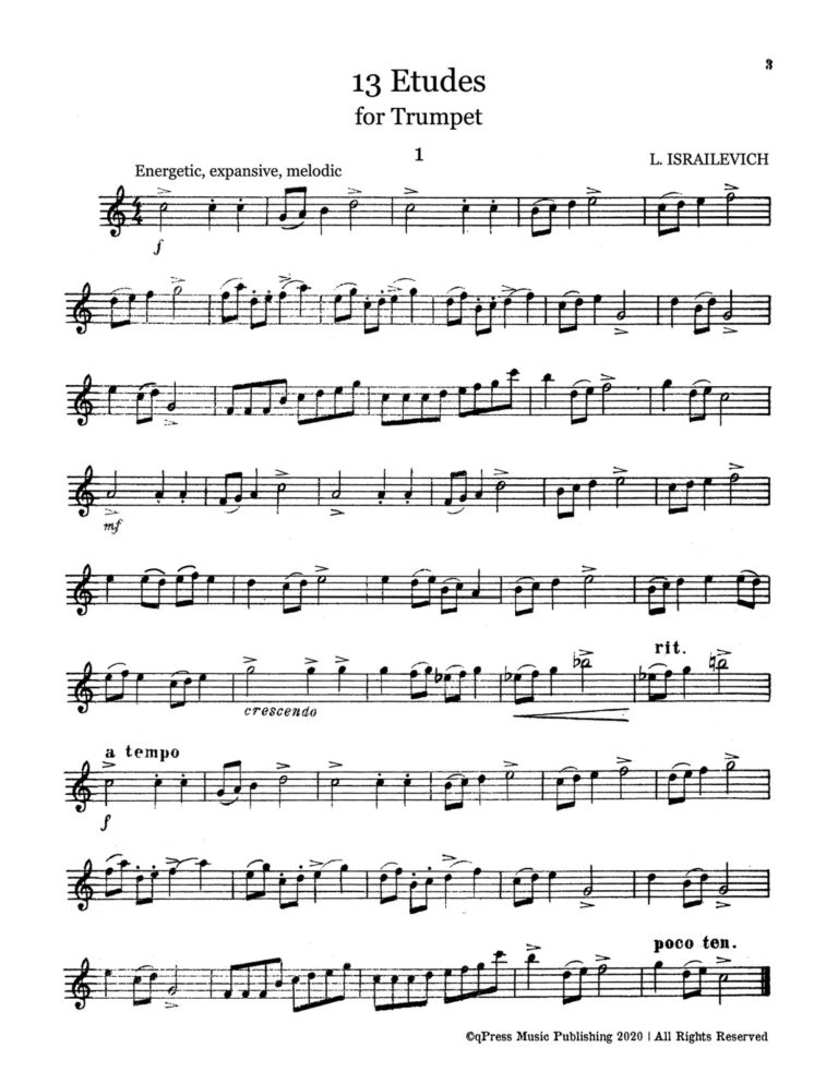 Izrailevich, Leonid, 13 Etudes for Trumpet-p03