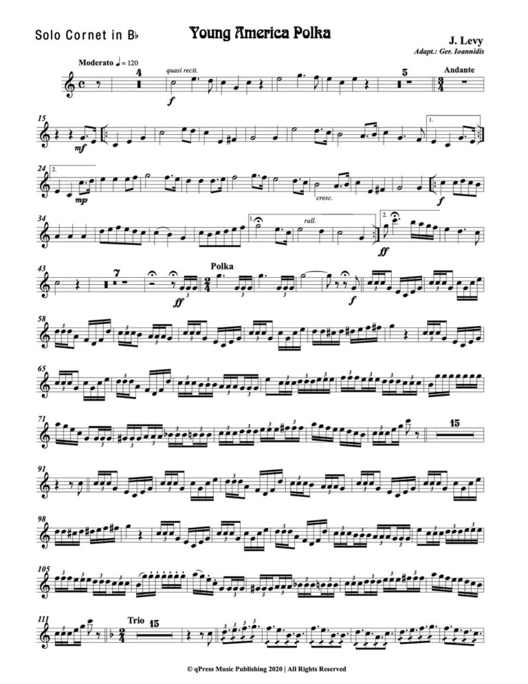 Levy, Young America Polka for Cornet and Band-p03