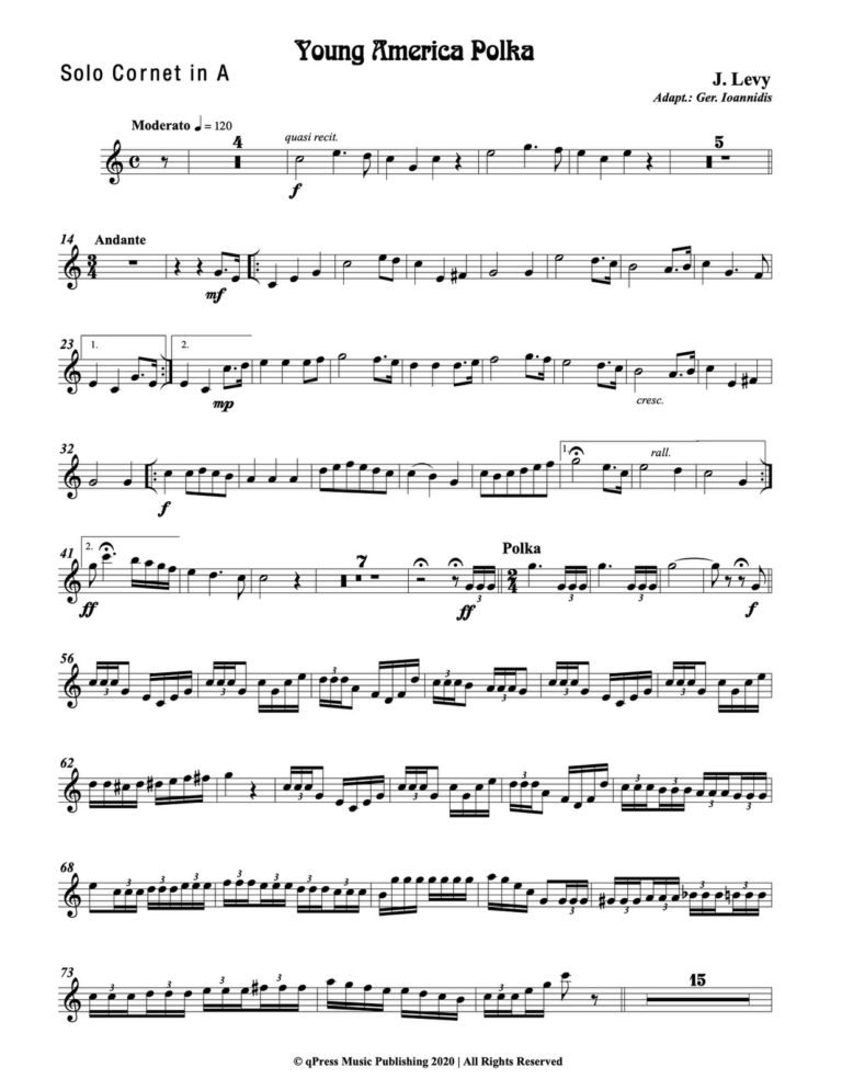 Levy, Young America Polka for Cornet and Piano-p03