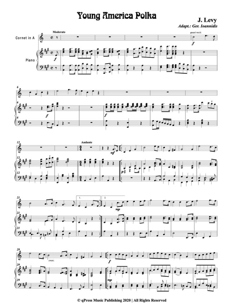 Levy, Young America Polka for Cornet and Piano-p07