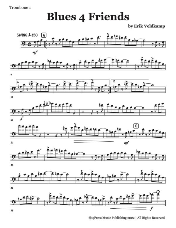 Veldkamp, Swinging Trombone Quartets Vol.3 (Trombone 1)-p03