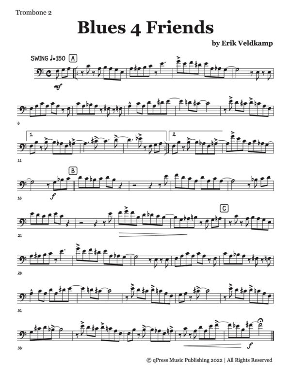 Veldkamp, Swinging Trombone Quartets Vol.3 (Trombone 2)-p03