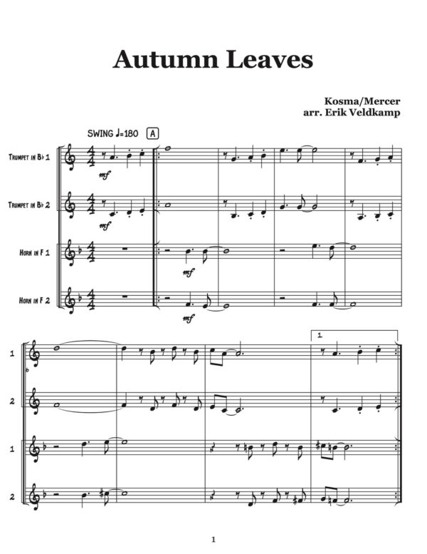 Veldkamp, 50 Swinging Hn-Tpt Quartets Vol.1 (Score)-p38