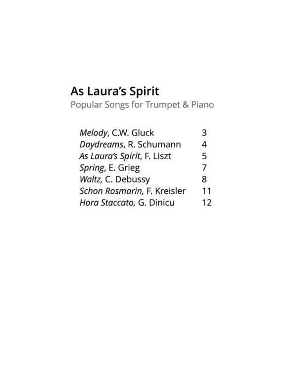 Various, As Laura's Spirit (Part & Score)