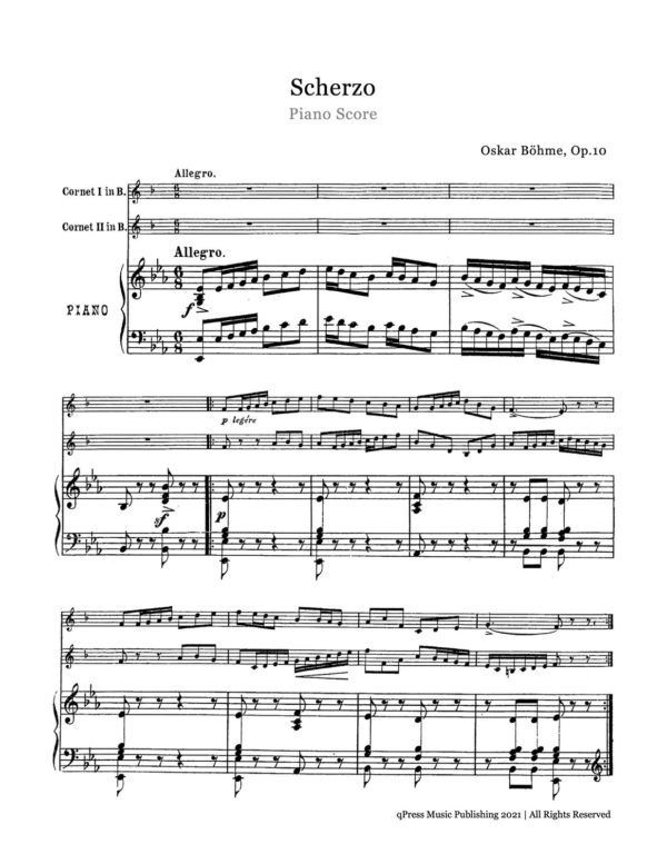 Bohme, Scherzo for Two Trumpets and Piano-p11