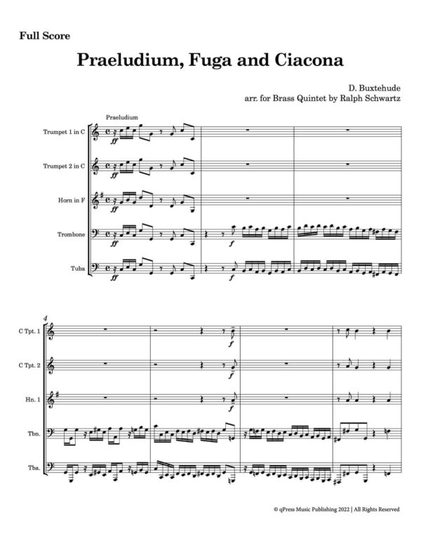 Praeludium, Fuga, & Ciacona (Brass Quintet)