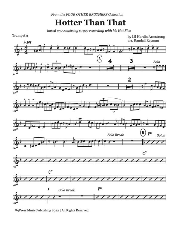 Randall, Jazz Standard Trumpet Quartets (Trumpet 3)-p34