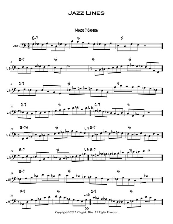 220 Chromatic Exercises & 1165 Jazz Lines For The Modern Improviser (Bass Clef)