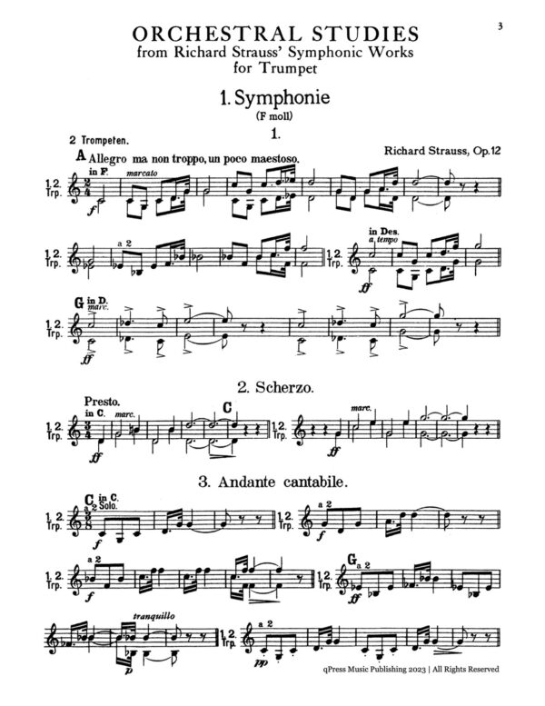 Strauss' Orchestral Studies From the Symphonic Works for Trumpet