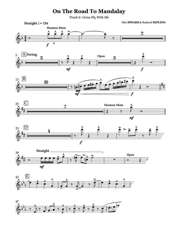 Sinatra's "Come Fly With Me" Lead Book Transcription