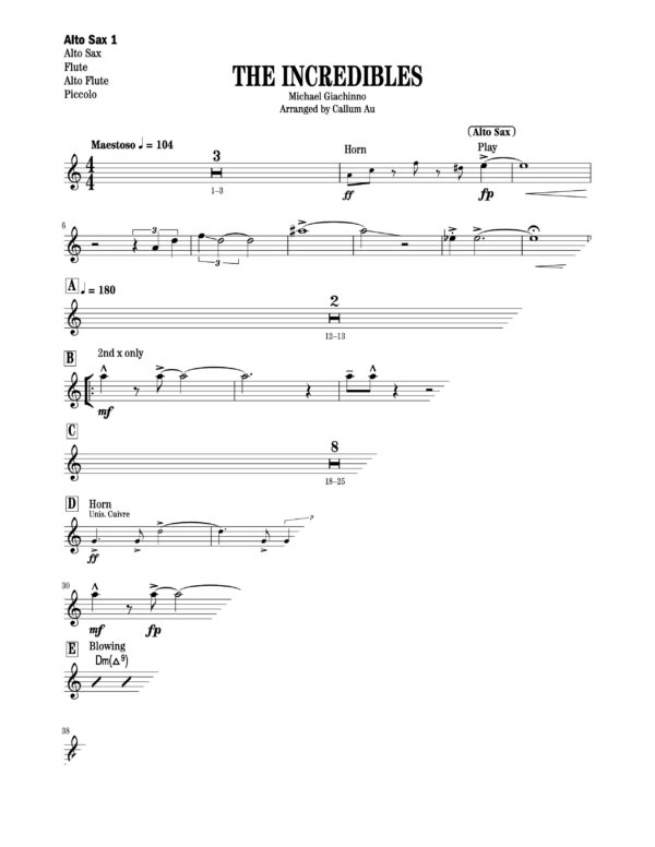 Au, The Incredibles (Score and parts)6
