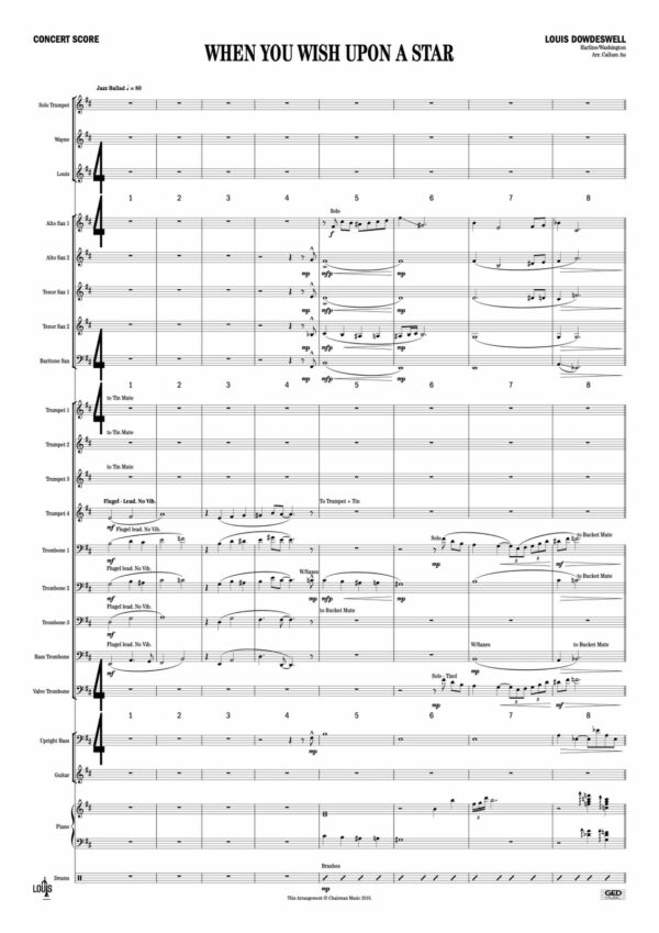 Au, When You Wish Upon A Star (Score and parts)
