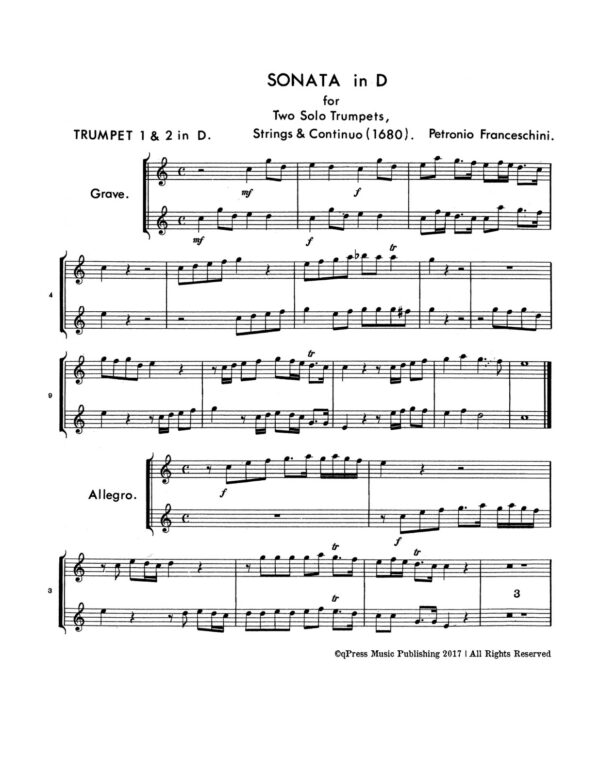 Franceschini, Sonata in D for Two Trumpets-p03-1
