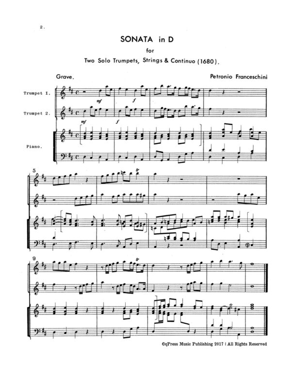 Franceschini, Sonata in D for Two Trumpets-p11-1