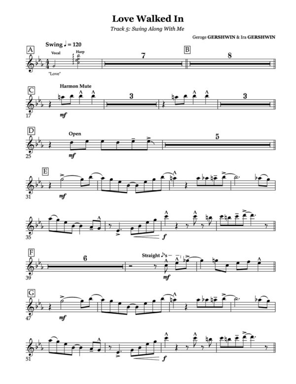 Sinatra's "Swing Along With Me" Lead Book Transcription