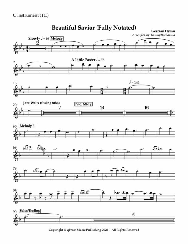 Lazarus, Modern Hymn Project C Instrument (TC)-p44