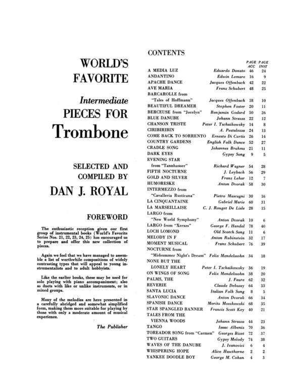 Royal, World's Favorite Intermediate Pieces for Trombone-p003-1