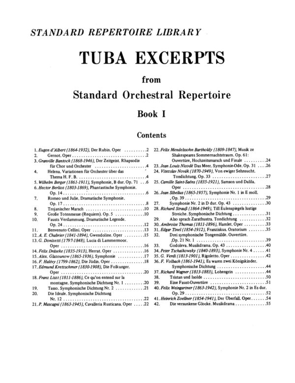 Various, Tuba Excerpts from Standard Orchestral Repertoire Book 1-p03-1