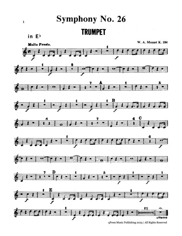 Mozart, Complete First Trumpet Parts-p09-1