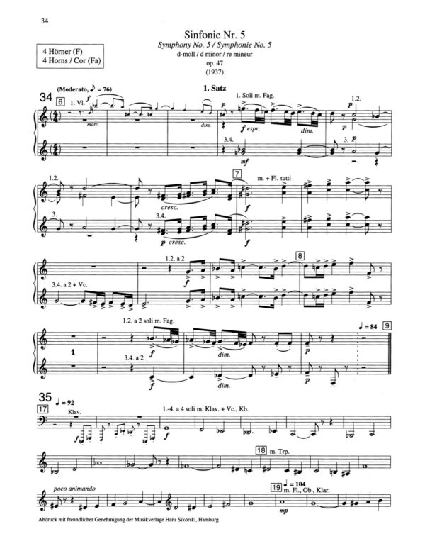 Shostakovich, Orchestra Studies for Horn-p034