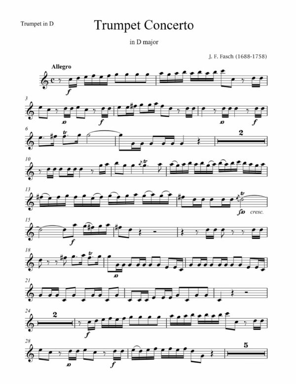 Fasch, Trumpet Concerto in D-p07