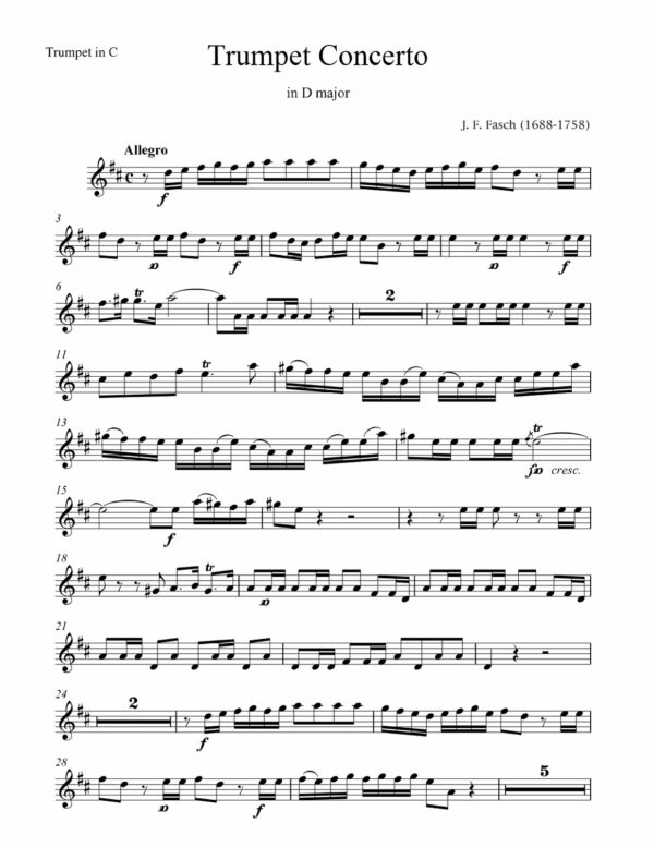 Fasch, Trumpet Concerto in D-p11