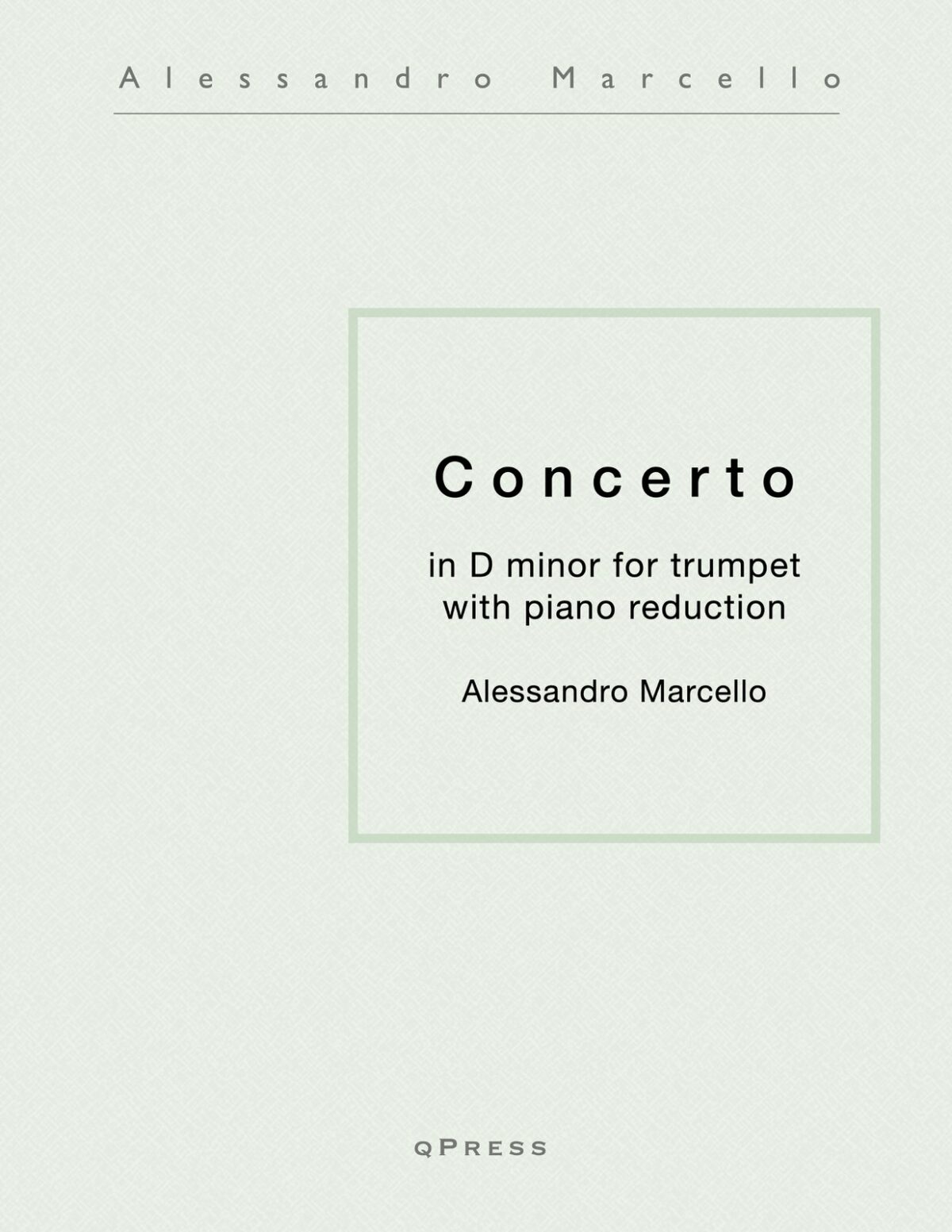 Marcello, Concerto for Trumpet and Piano in D- (C Trumpet)-p01 cover
