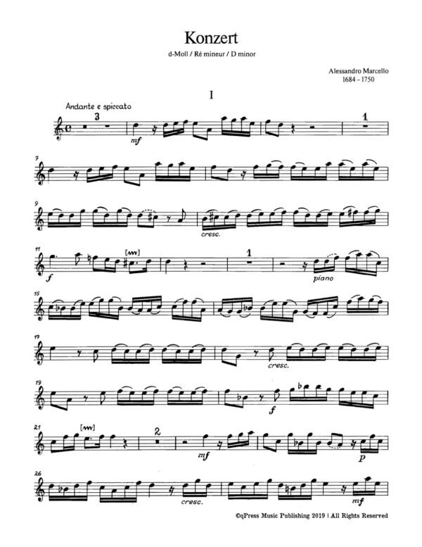 Marcello, Concerto for Trumpet and Piano in D- (C Trumpet)-p03