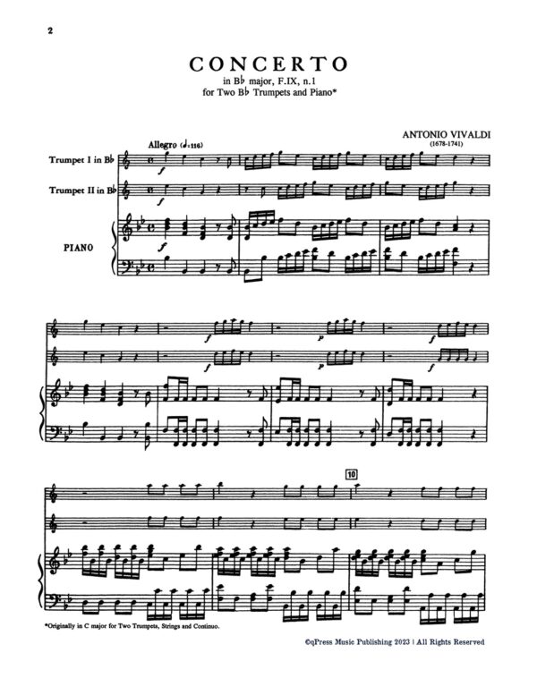 Vivaldi, Concerto for Trumpets in Bb-p07