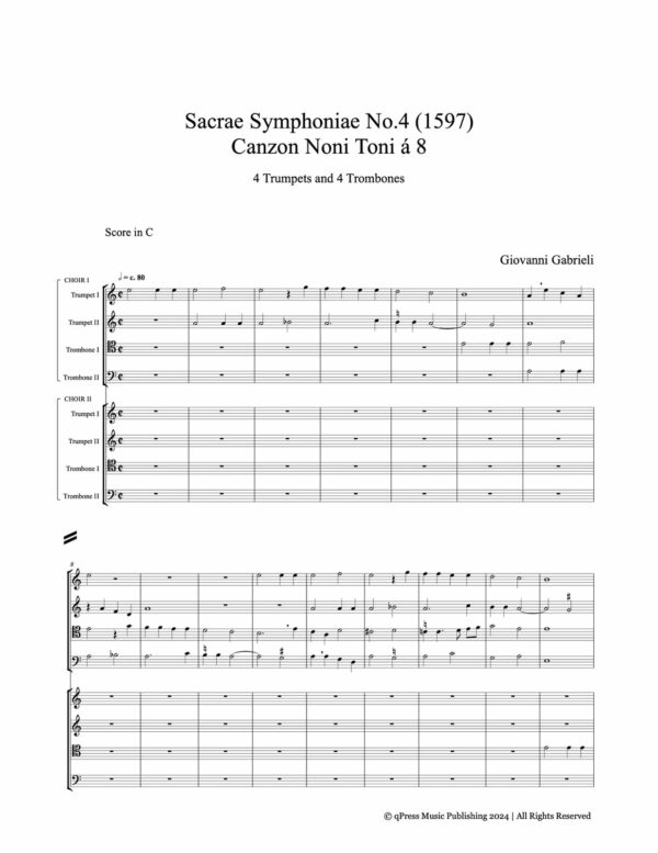 Gabrieli, Sacrae Symphoniae No.4 Canzon Noni a Toni à 8-p04