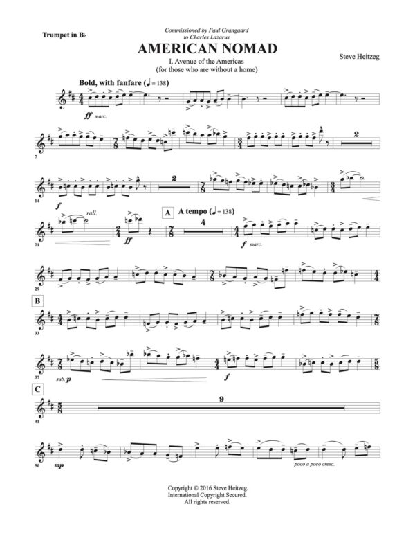 Heitzeg, American Nomad Concerto for Trumpet & Orchestra (Score & Parts)-p067