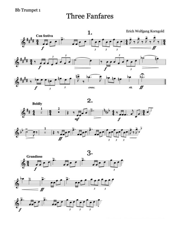 Korngold, 3 Fanfares 2