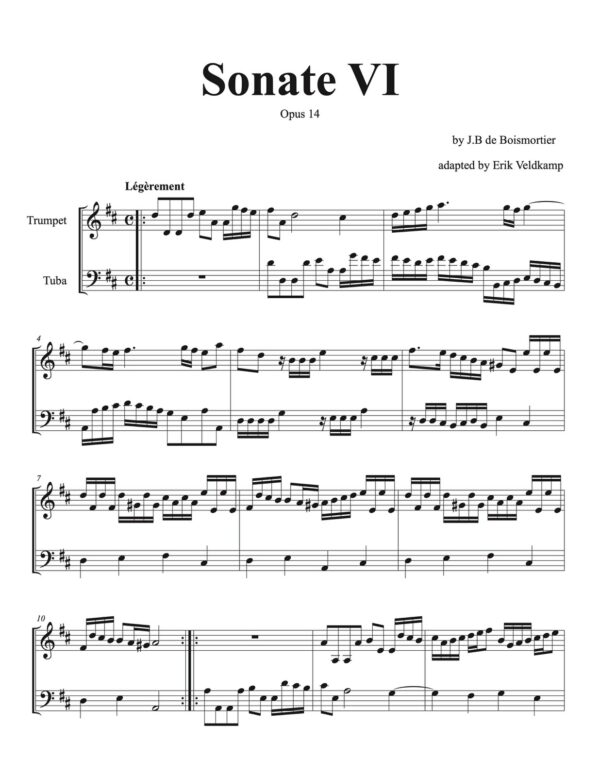 Veldkamp-Boismoitier, 6 Sonatas for Trumpet & Tuba Op.14-p39
