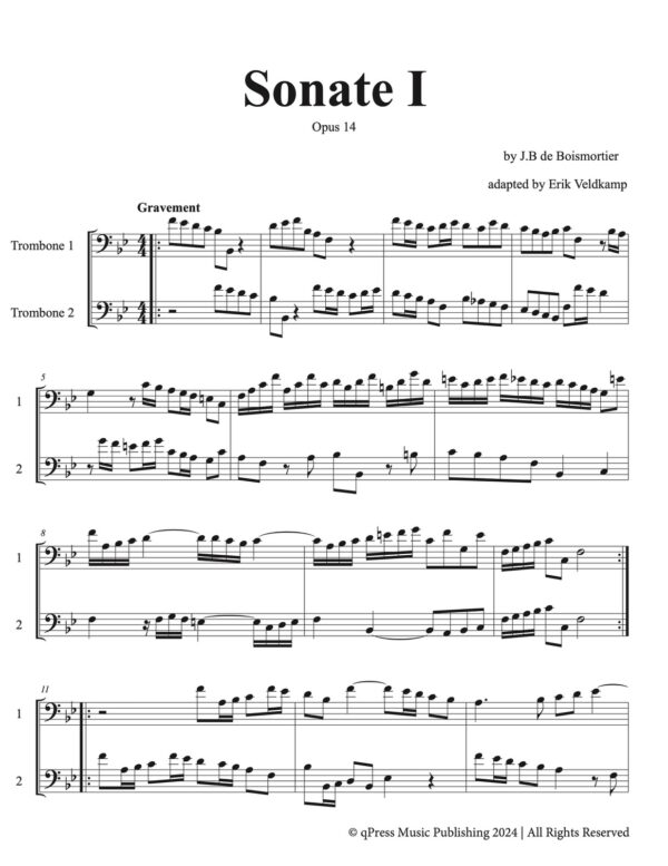 Veldkamp-Boismoitier, 6 Sonatas for Two Trombones Op.14-p03