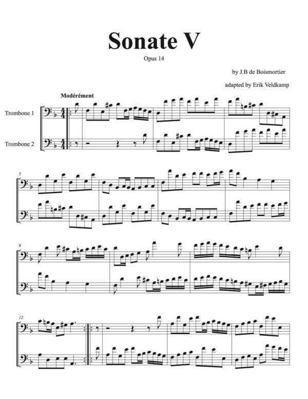 Veldkamp-Boismoitier, 6 Sonatas for Two Trombones Op.14-p31